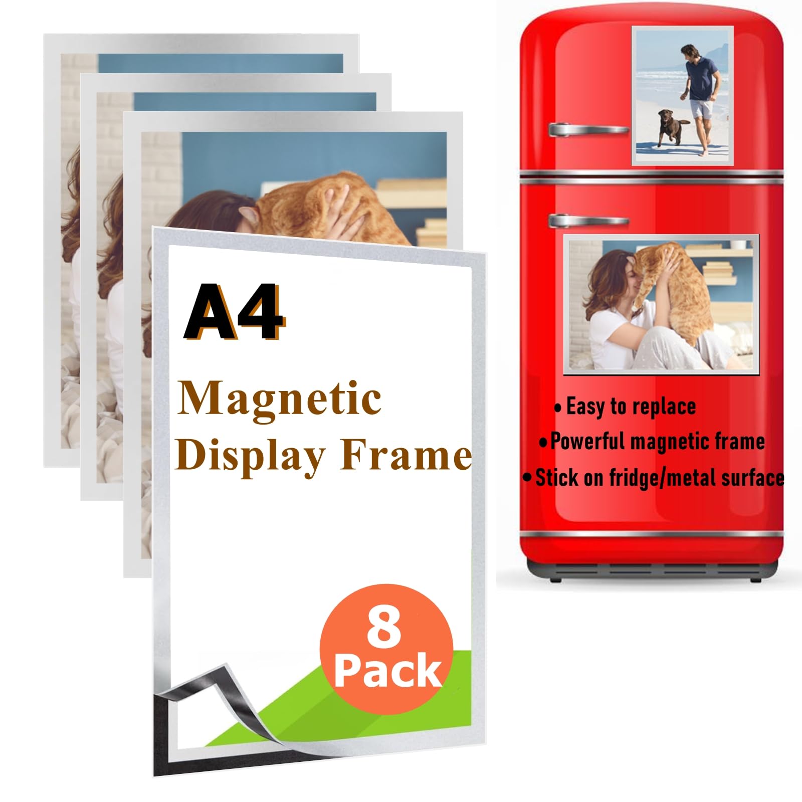 Cadre magnétique transparent A4 argenté pour ranger vos plannings