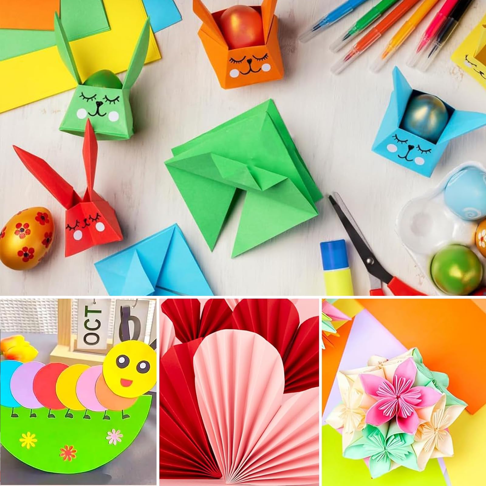 Yohuork Papier Origami Coloré 300 Feuilles, 70gsm Papier