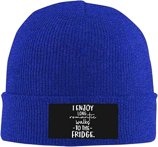 Watch Cap I Enjoys Long Romantic Walks to The Fridge Winter Hats for Womens Funny Humorous Cap