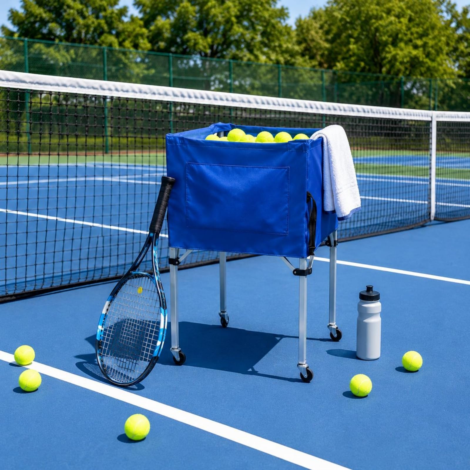 Contenitore Palline Pieghevole Grande Capacità Attrezzatura Sportiva per Allenamento, color to 1