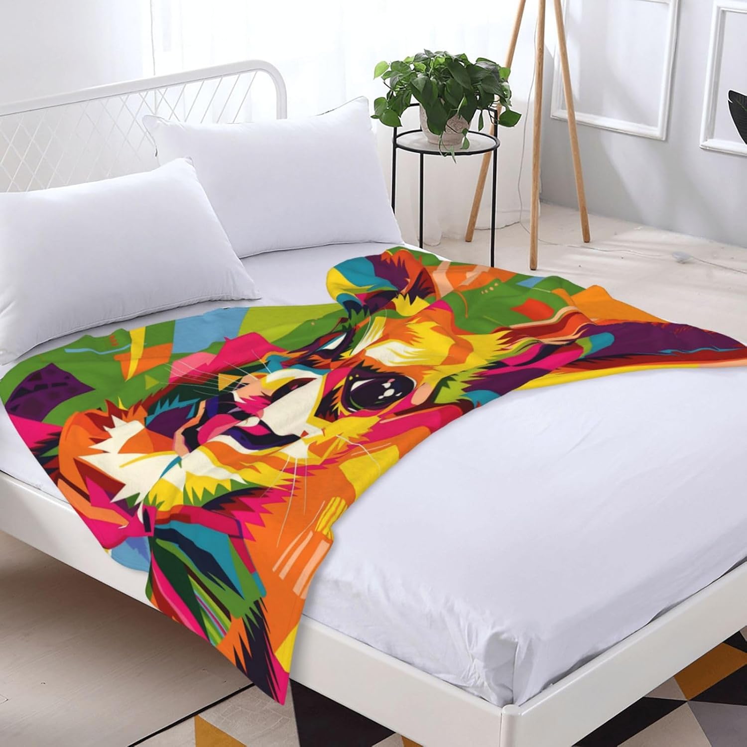 Colorful Chihuahua Blanket Gifts for Women Chihuahua Lovers, Cute Chihuahua Dog Themed Throw Blankets, Soft Cozy Lightweight Plush Throws for Living Room Sofa Couch Home Decor 50x60in - Image 6