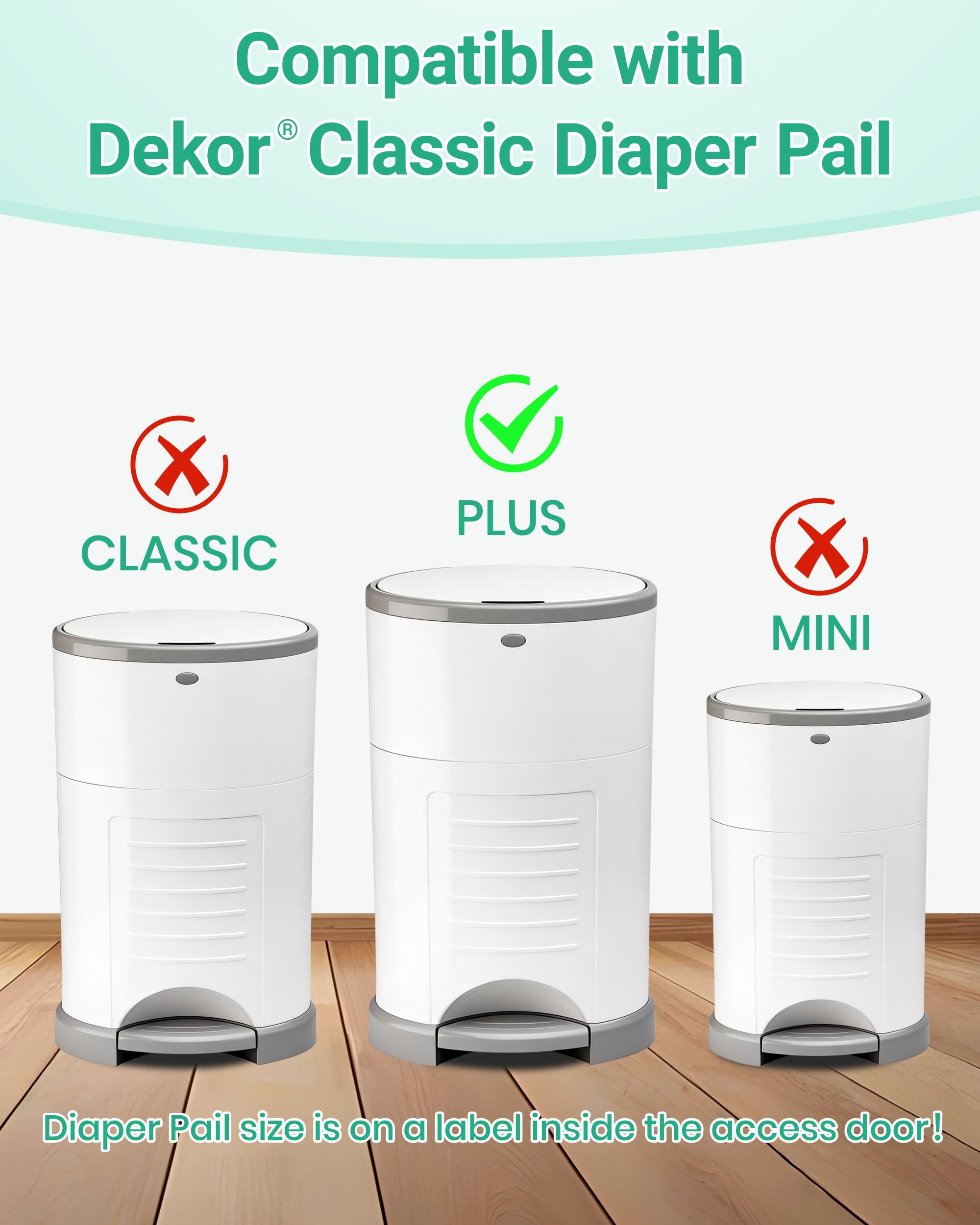 5 Pack Diaper Pail Refill Bags Compatible with Dekor Plus Diaper Pail, 50% Extra Long Refill, Holds Up to 4350 Diapers, Durable & Odor Locking, Fresh Lavender Scent - 3
