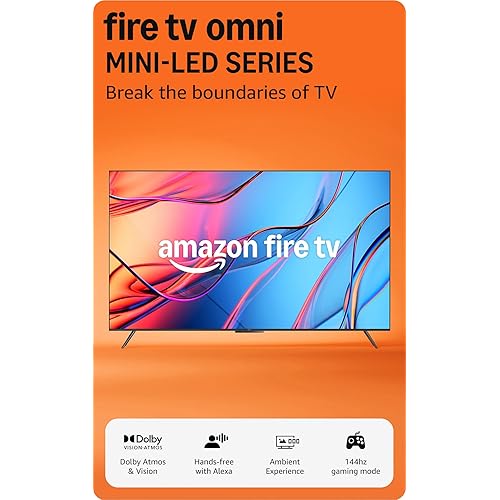 Amazon Fire TV 85" Omni Mini-LED Series, QLED 4K UHD smart TV, Dolby Vision IQ, 144hz gaming mode, Ambient Experience, hands-free with Alexa, 2024 release