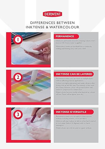 Vista 21 de Derwent Inktense Blocks - Juego de 72 unidades, bloque de 0.315 in, textura suave, soluble en agua, ideal para acuarela, dibujo, colorear