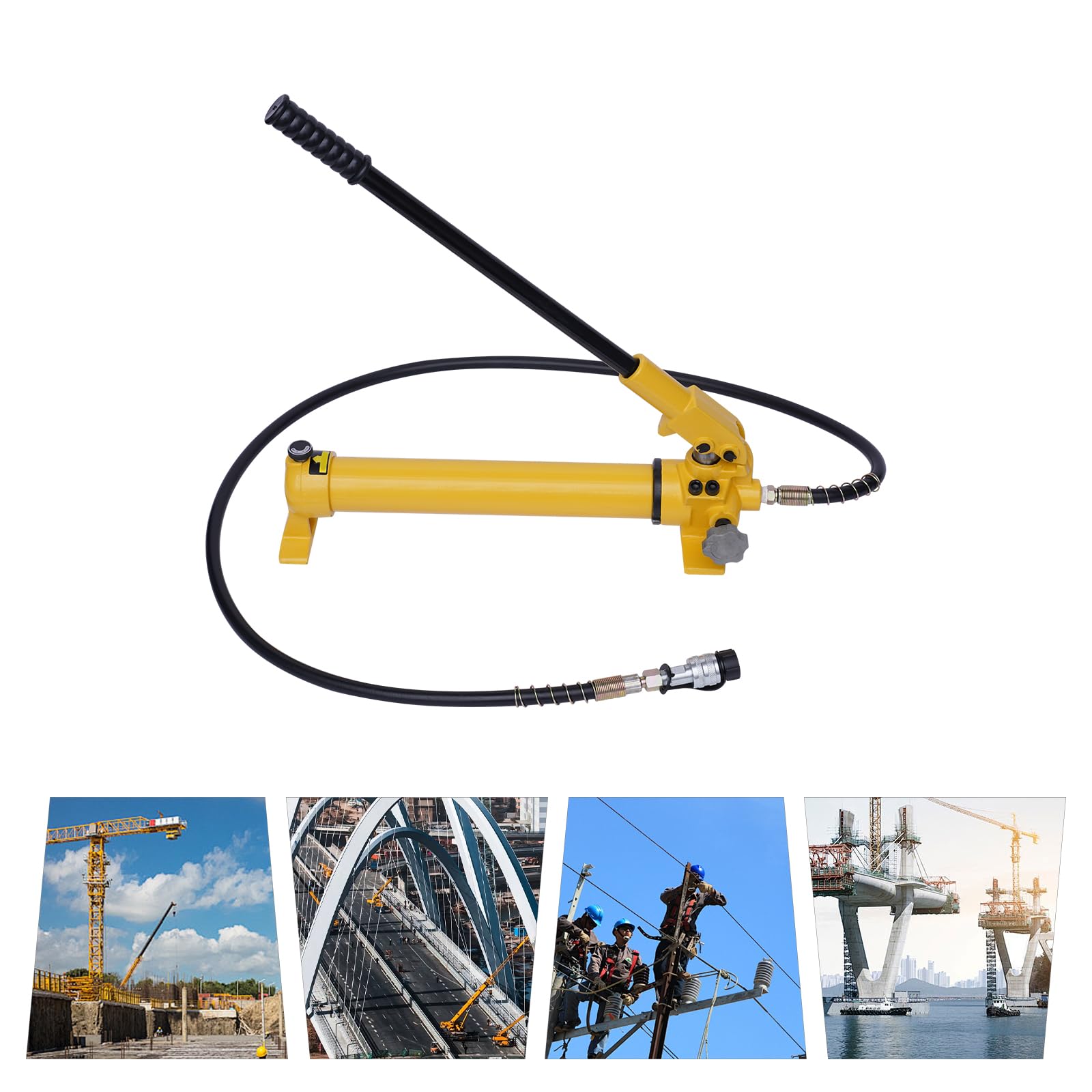 CP-700 Pompe Hydraulique Manuelle, Pompe à Main Hydraulique, avec Tuyau de 1,8m, Haute Pression 70 MPa, Teneur en Huile 700cc, pour Utilisation avec Des Variétés d'Outils Hydrauliques