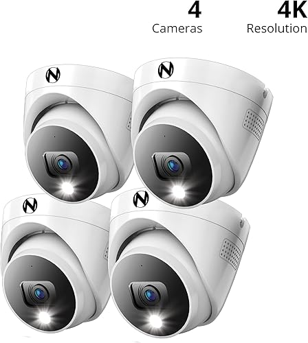 Miniatura 2 de Night Owl Add On - Cámaras domo de disuasión para interiores y exteriores con cable 4K HD con audio de 2 vías (paquete de 4)