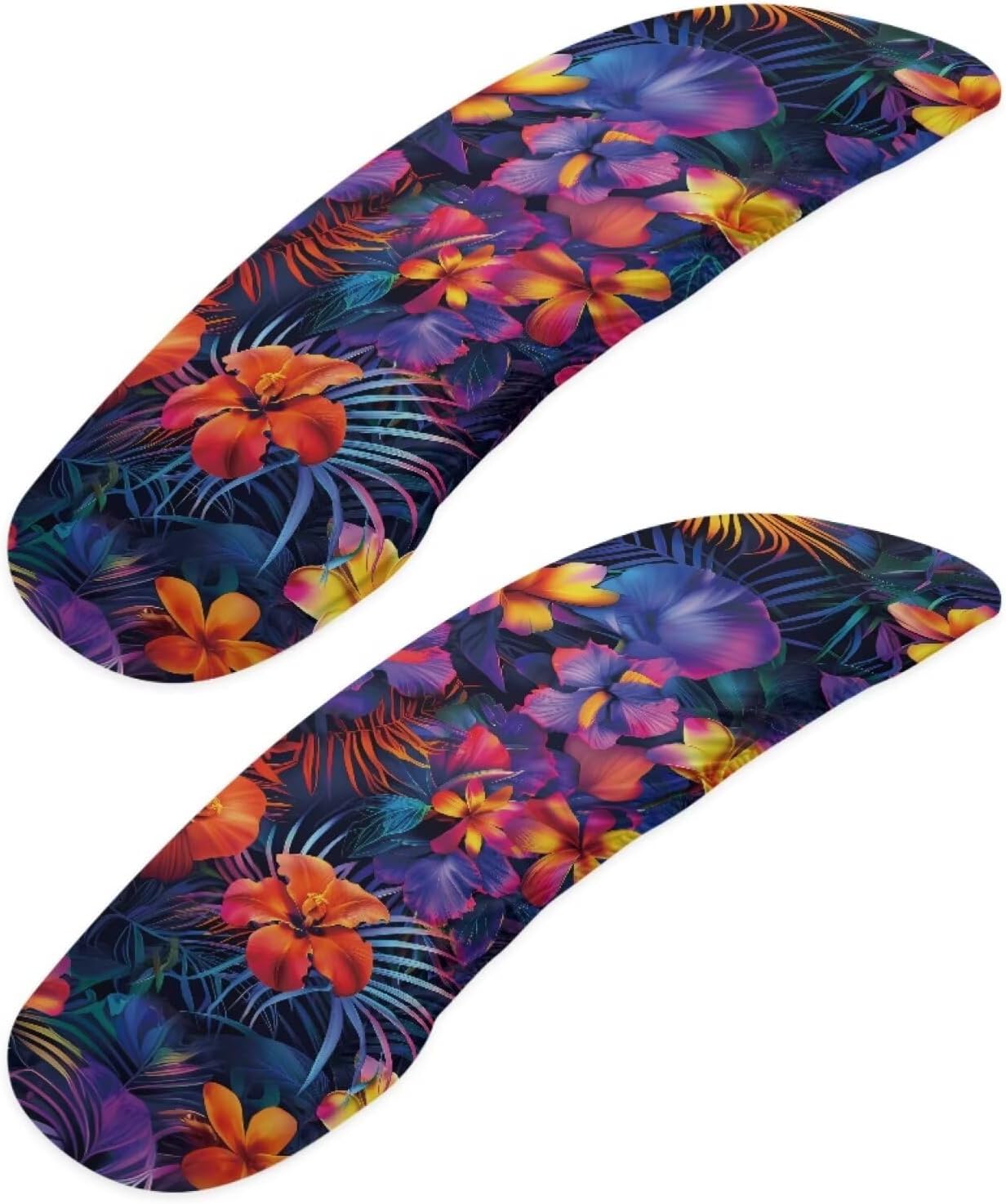 Hibiscus Print Office Chair Armrest Cover, Reusable Office Chair Arm Rest Covers, Anti-Dust Rotating Chairs Armrest Slipcovers Set of 2