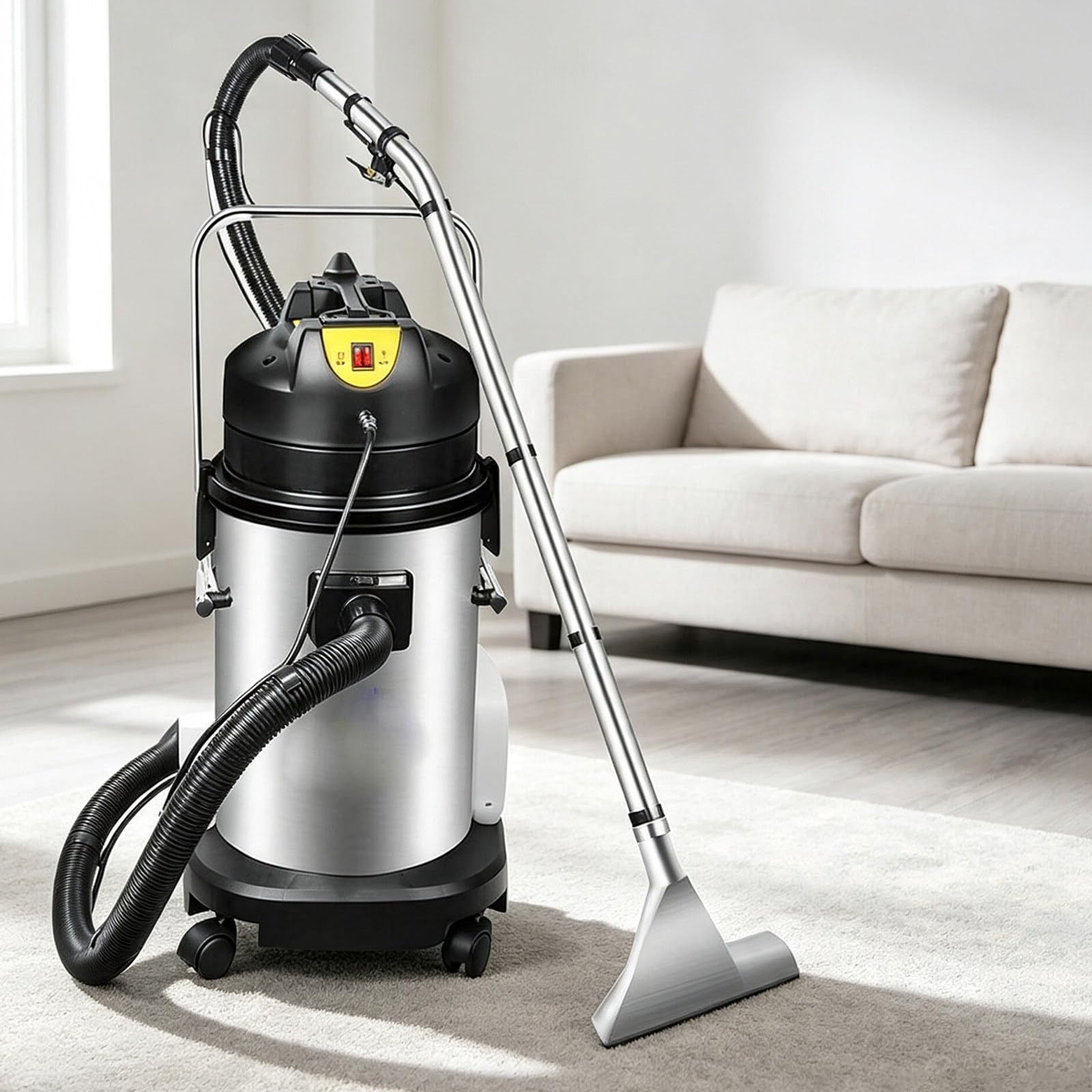 Máquina Limpiadora de Alfombras Profesional 3 en 1, Aspiradora Lava Tapicerías 40L 1034W, Limpiadora Portátil para Coches, Sofás, Moquetas y Cortinas con Cepillo de INOX