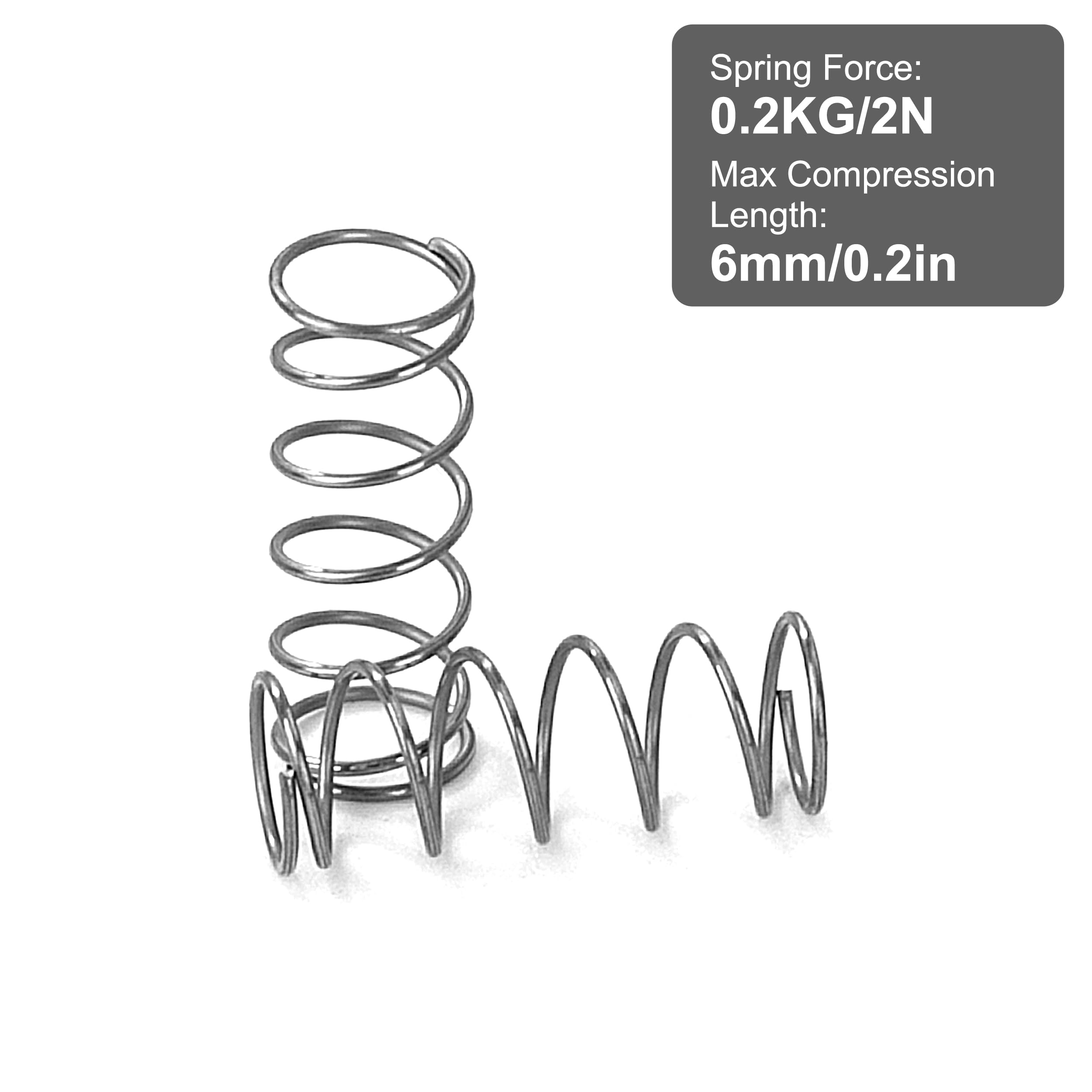 Sprężyny ściskające 10 mm sprężyna ze stali nierdzewnej 304 średnica drutu 0,29 mm średnica zewnętrzna 4 mm siła sprężyny 0,18 kg 20 sztuk