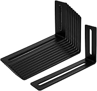 Vista 1 de 10 soportes de esquina ajustables en forma de L de 5-5/8 pulgadas con ranura, soportes de ángulo recto de junta de acero para carcasa de PC, muebles