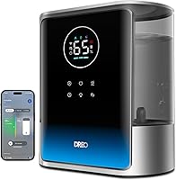 DREO HM717S 8L Smart Humidifier for 600sqft Rooms: Warm & Cool Mist, 80Hr Runtime, 28dB Quiet, App/Alexa Control, Silver