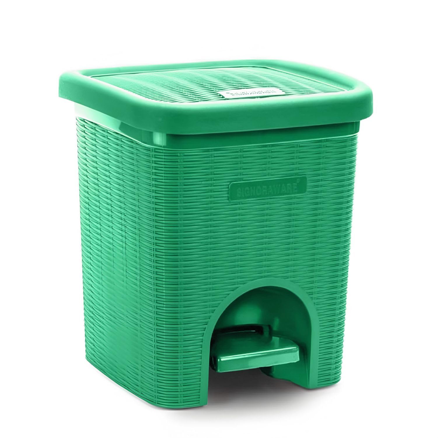 Signoraware 12 Liters Modern Lightweight Pedal Dustbin / Thrash Can Dustbins with Lid for Home Office / Non Garbage Smell / Unbreakable Single Mould / Heavy Duty Kitchen Bedroom Bathroom (12Ltr Green)-image-35