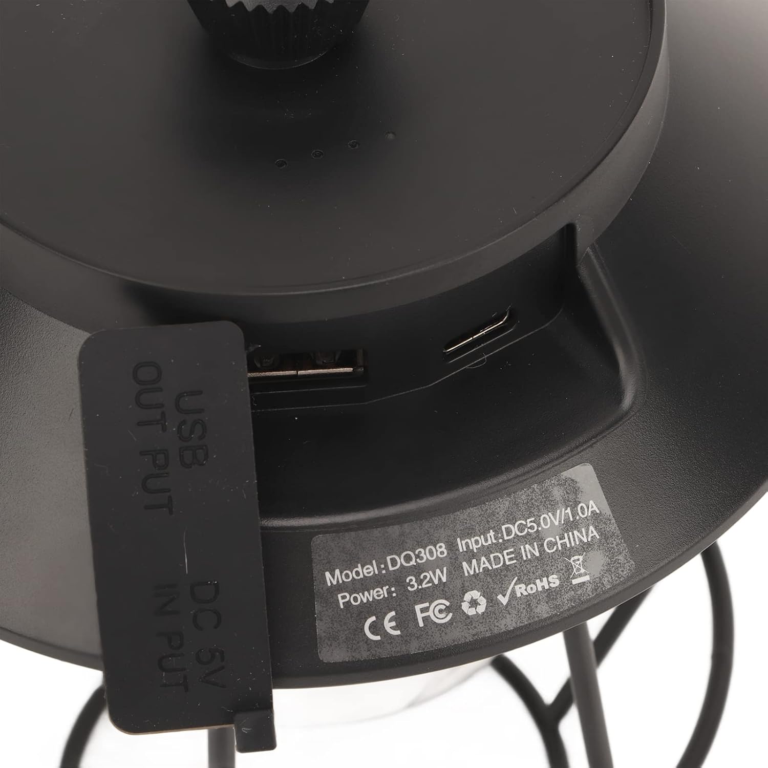 Semme Semme USB Rechargeable Camping Lantern with 3 Lighting Modes Metal Hook for Outdoor Adventures (Black) (Black)