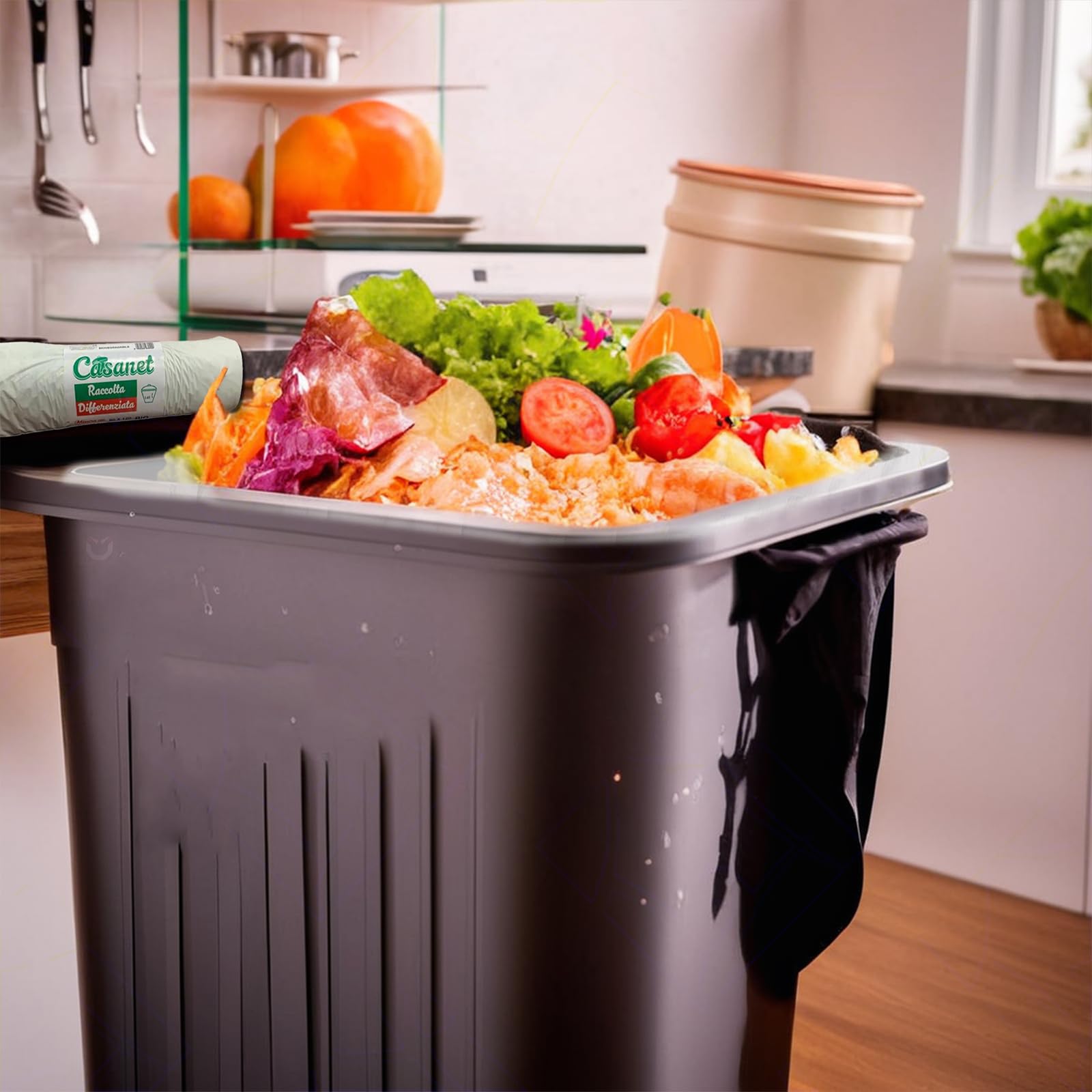 Sicignano 100 Sacchetti Immondizia 140 Litri 90x120 cm Ecologici Biodegradabili, Compostabili, in Mater-B, Sacchi Spazzatura Umido Indifferenziata Rifiuti Organici