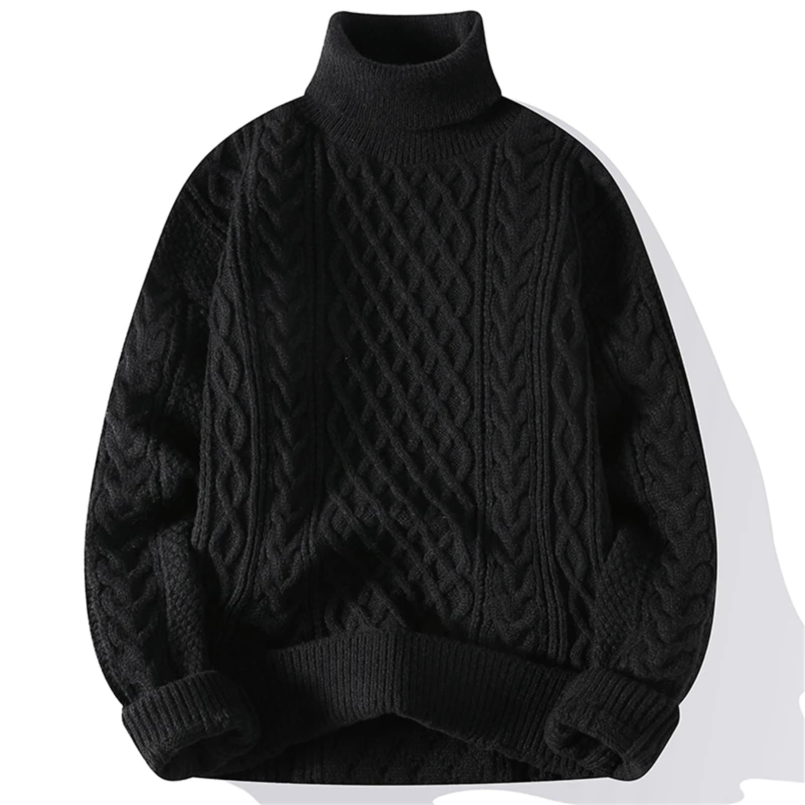 Maglione lavorato a maglia da uomo Pullover a collo alto in tinta unita Pullover Casual da uomo Autunno e Inverno Maglione lavorato a maglia caldo per gli uomini