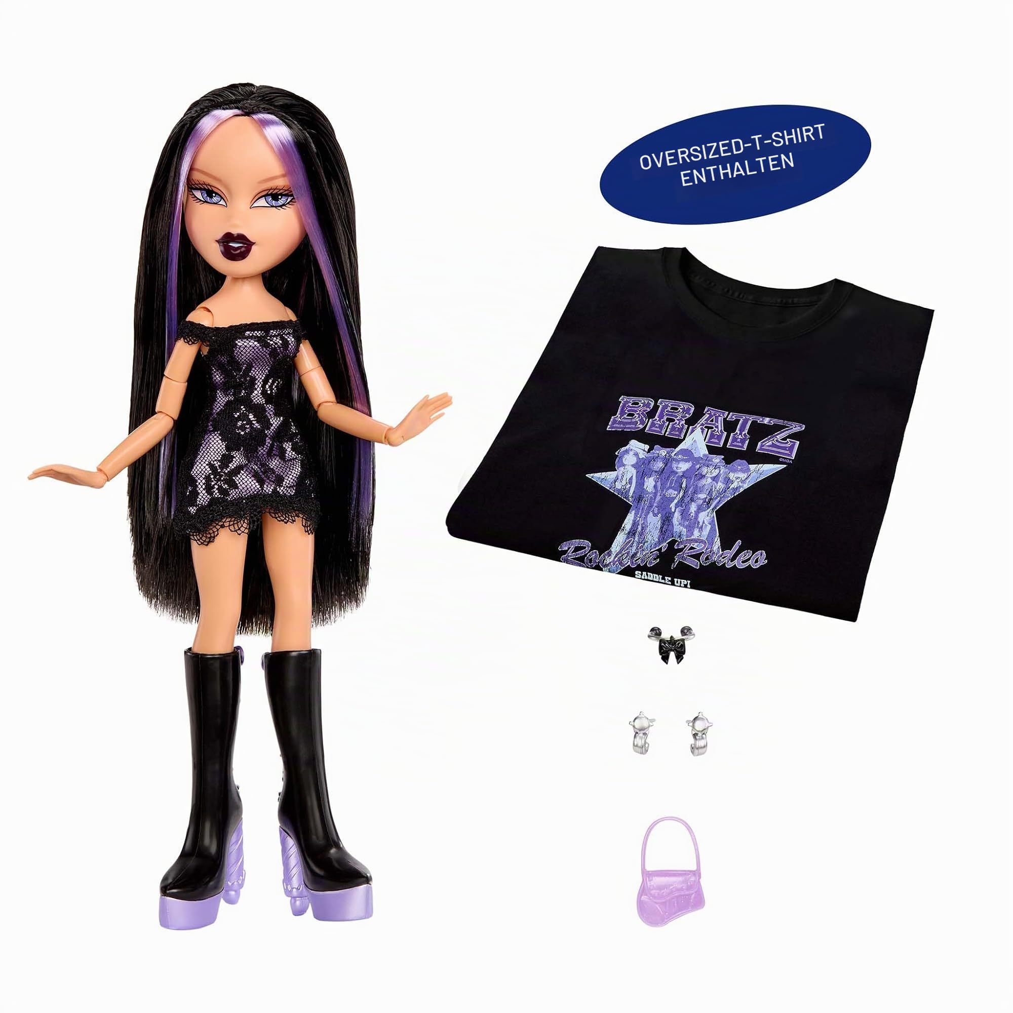 Bratz Stylin' Birthdayz Modepuppe - Jade mit Unisex-T-Shirt in Größe XL – Ansicht 2