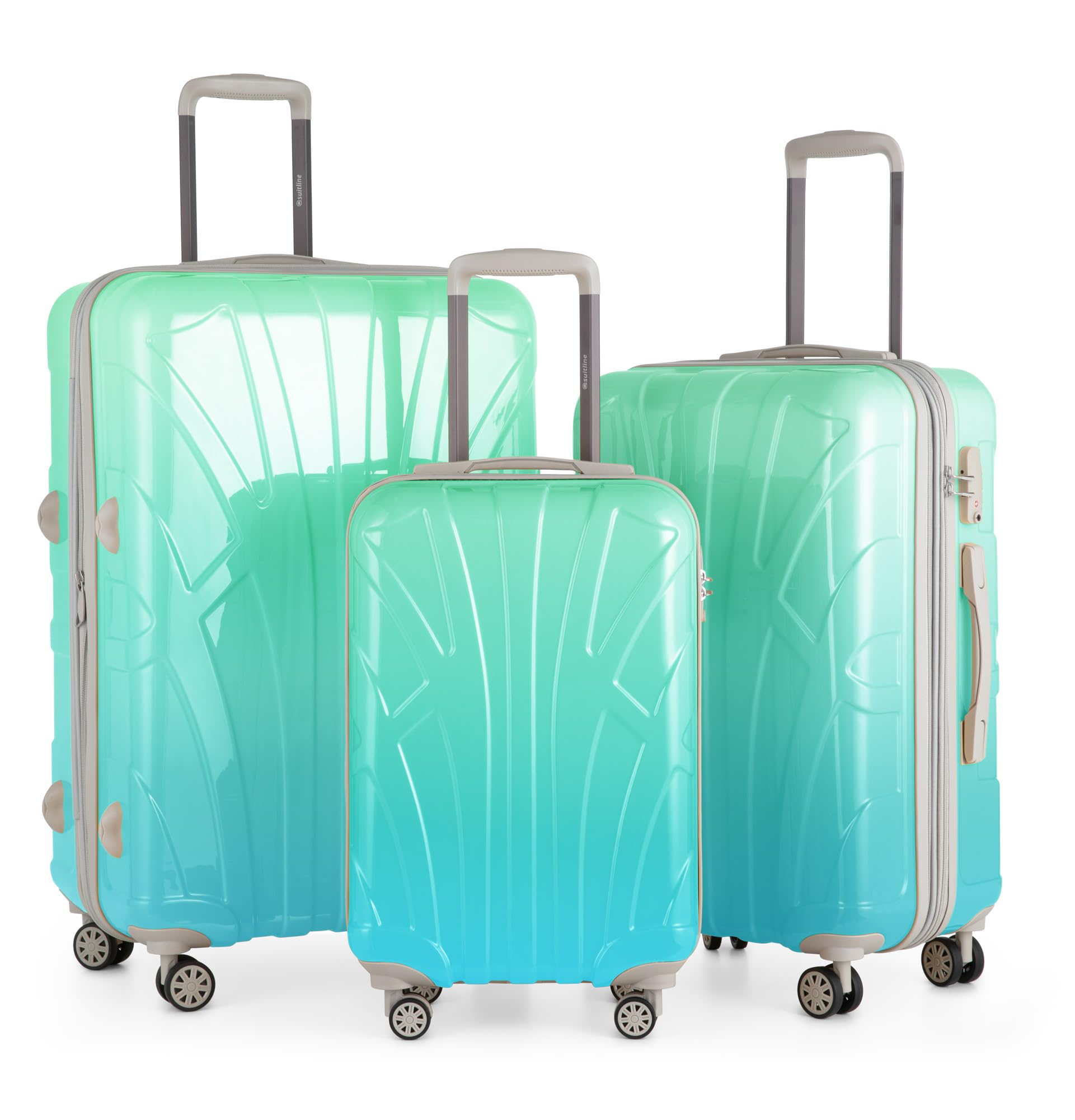 Suitline - Maleta de Mano rígida, Trolley 4 Ruedas, TSA, 55 cm, Aprox. 34 litros, 100% ABS Mate, Azul Oscuro — view 22