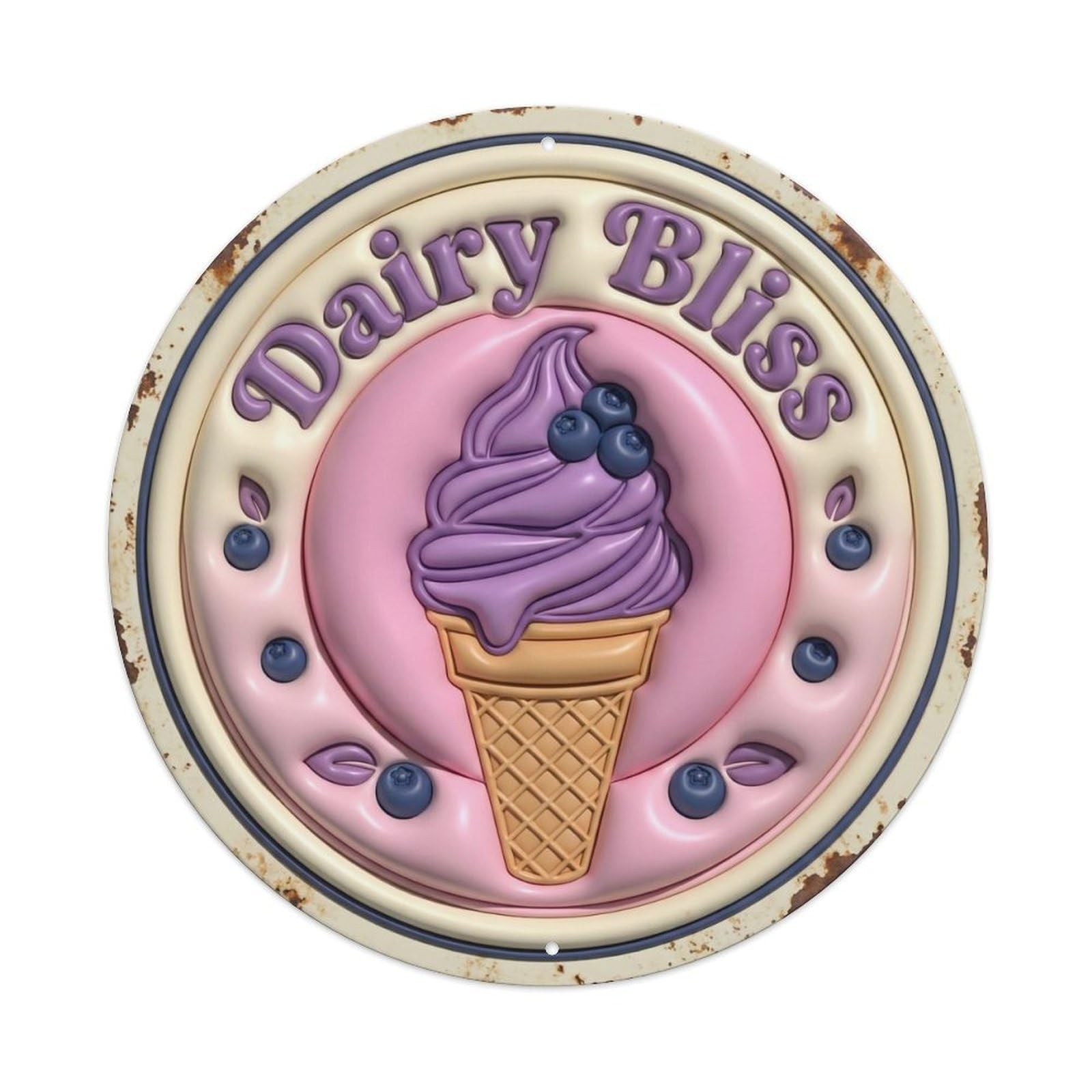 Dairy Bliss Gelato Retro Metal Tin Sign