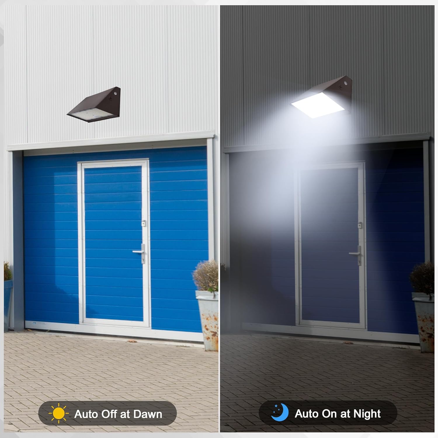 Paby Full Cutoff LED Wall Pack Light,80W/60W/40W with Dusk to Dawn Photocell 10400LM, DLC 5.1, Outdoor Security Lighting 3000K/4000K/5000K Commercial Wall Light for Warehouses Factories
