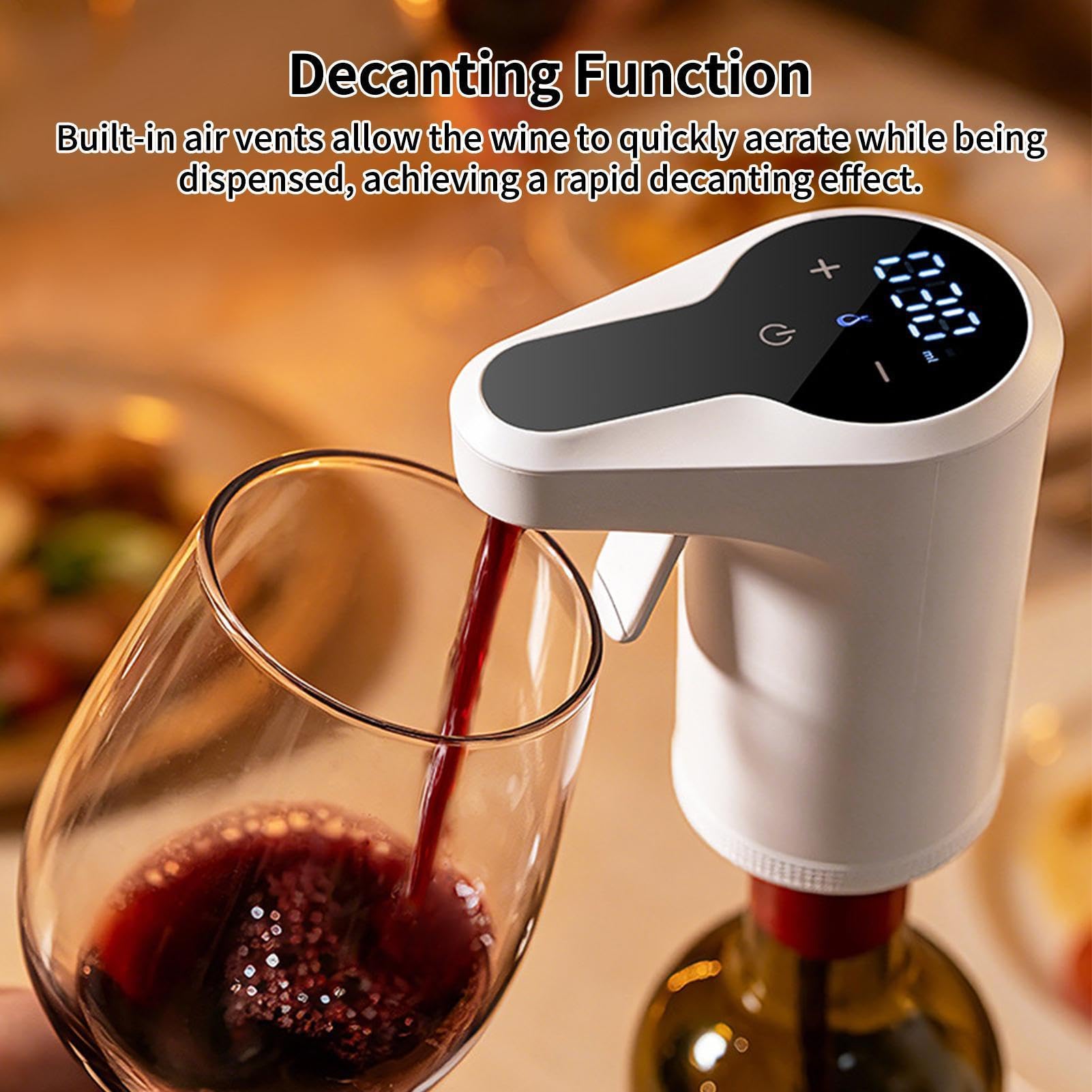 Versatore Aeratore Per Vino, Touch Screen Ricaricabile, Dispenser Aeratore
