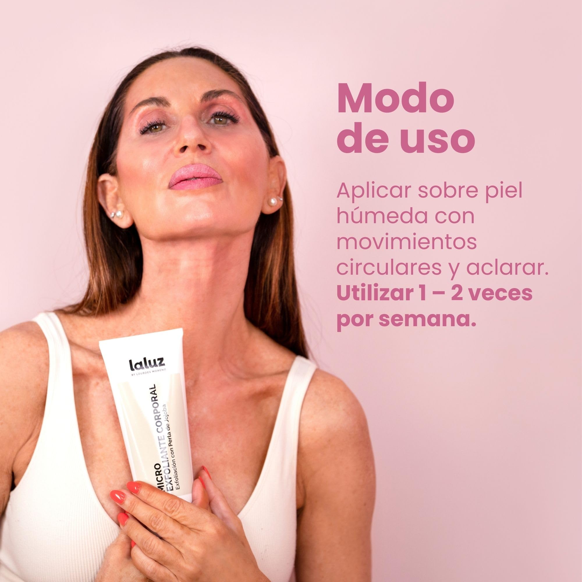 LaLuz by Lourdes Moreno | Exfoliante Corporal Con Perlas De Jojoba, Roca Volcánica Y Aceites Vegetales | Exfoliante Cuerpo | Limpieza Y Suavidad Desde La Primera Aplicación | Microxfoliante 200 ml