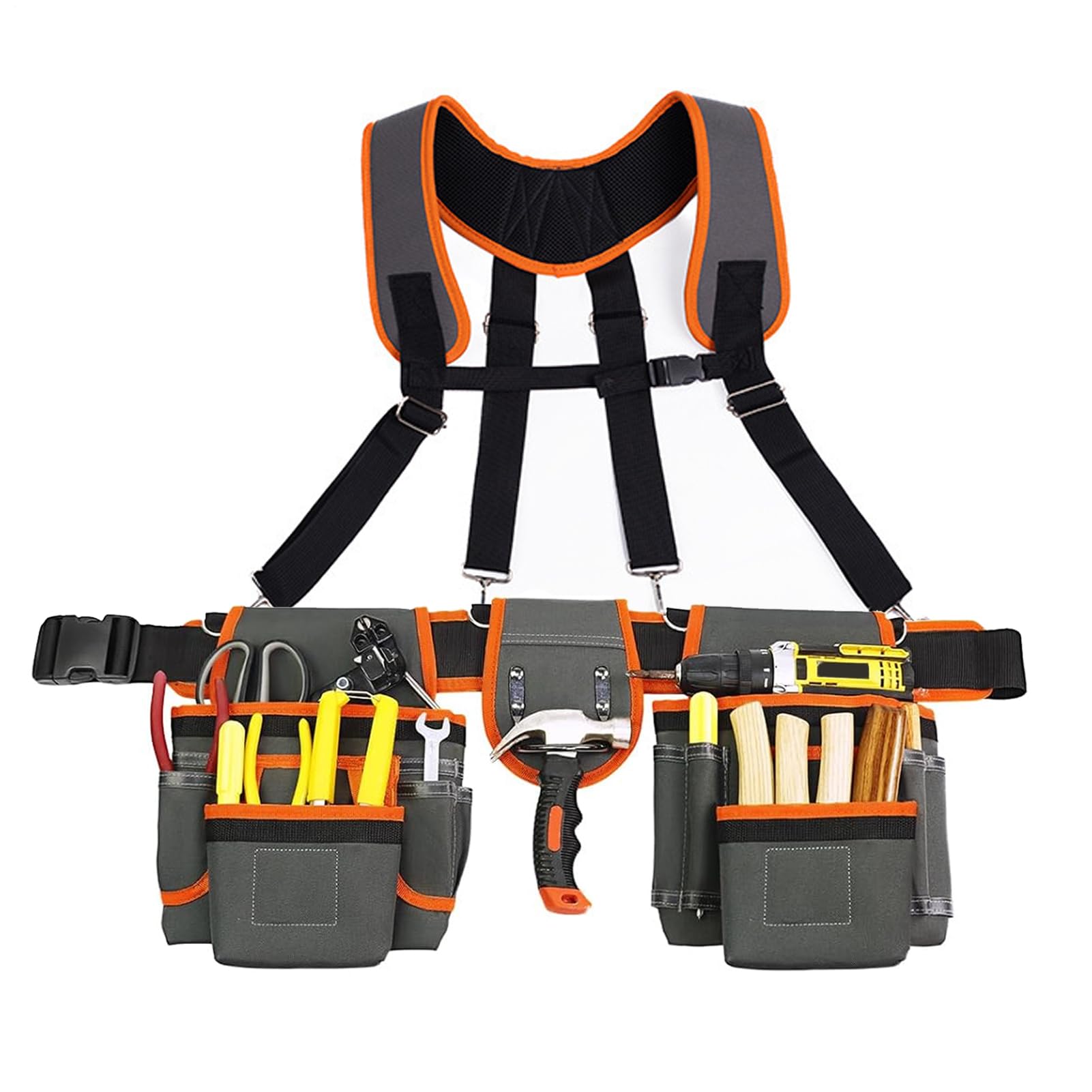 Ceinture À Outils Pour Hommes Détachable Avec 2 Pochettes Magnétiques