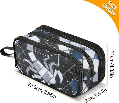 Miniatura 3 de Nylon Pen Case Pencil Bag Scorpio Style Gray Blue Black Big Capacity Slot Pencil Case Stationery Organizer for Office Preppy estuche para