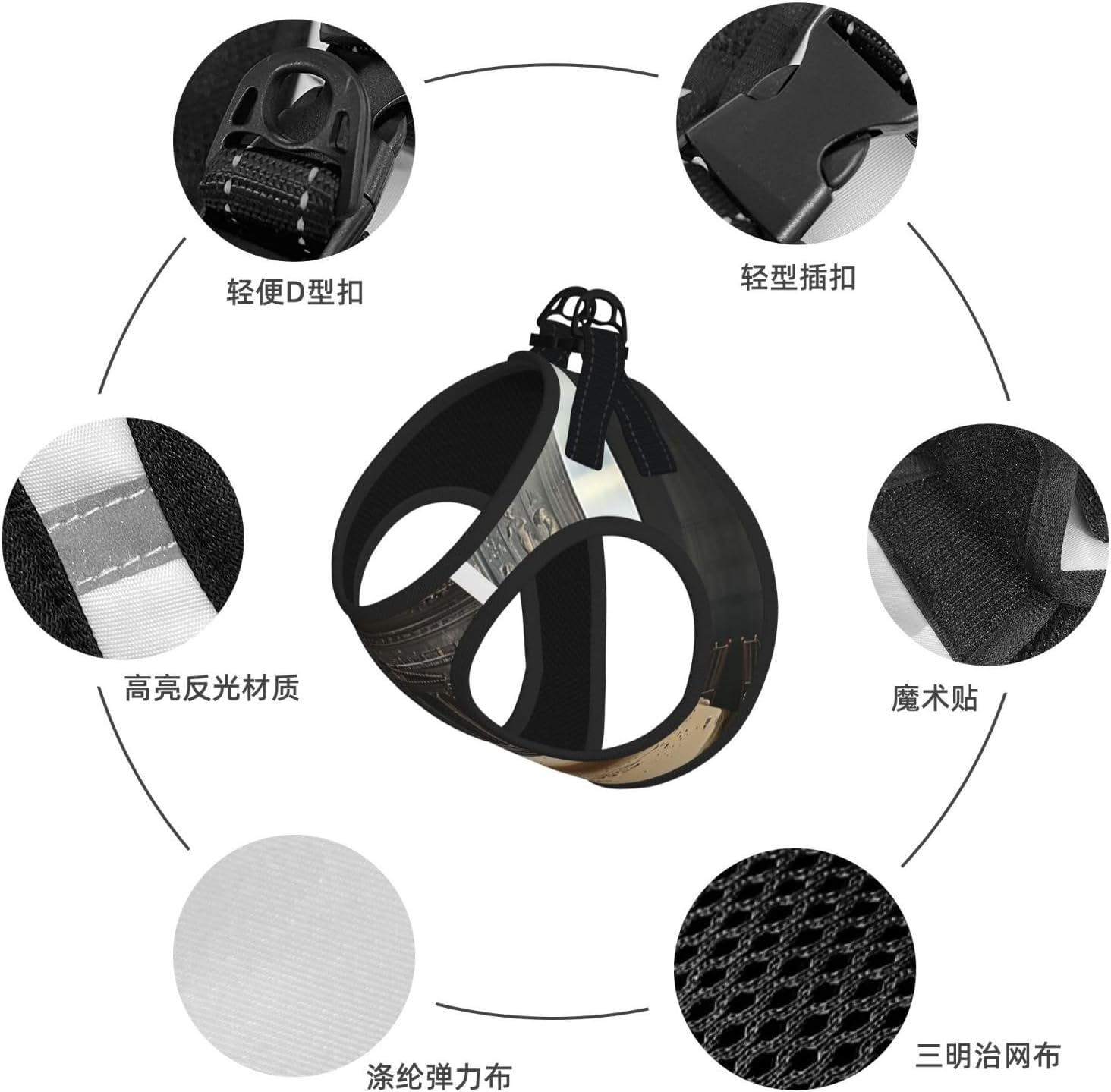 Damaged Library Pet Vest Small Size Dog Harness and Leash Set for Training, Reflective & Adjustable Without Accessories Medium