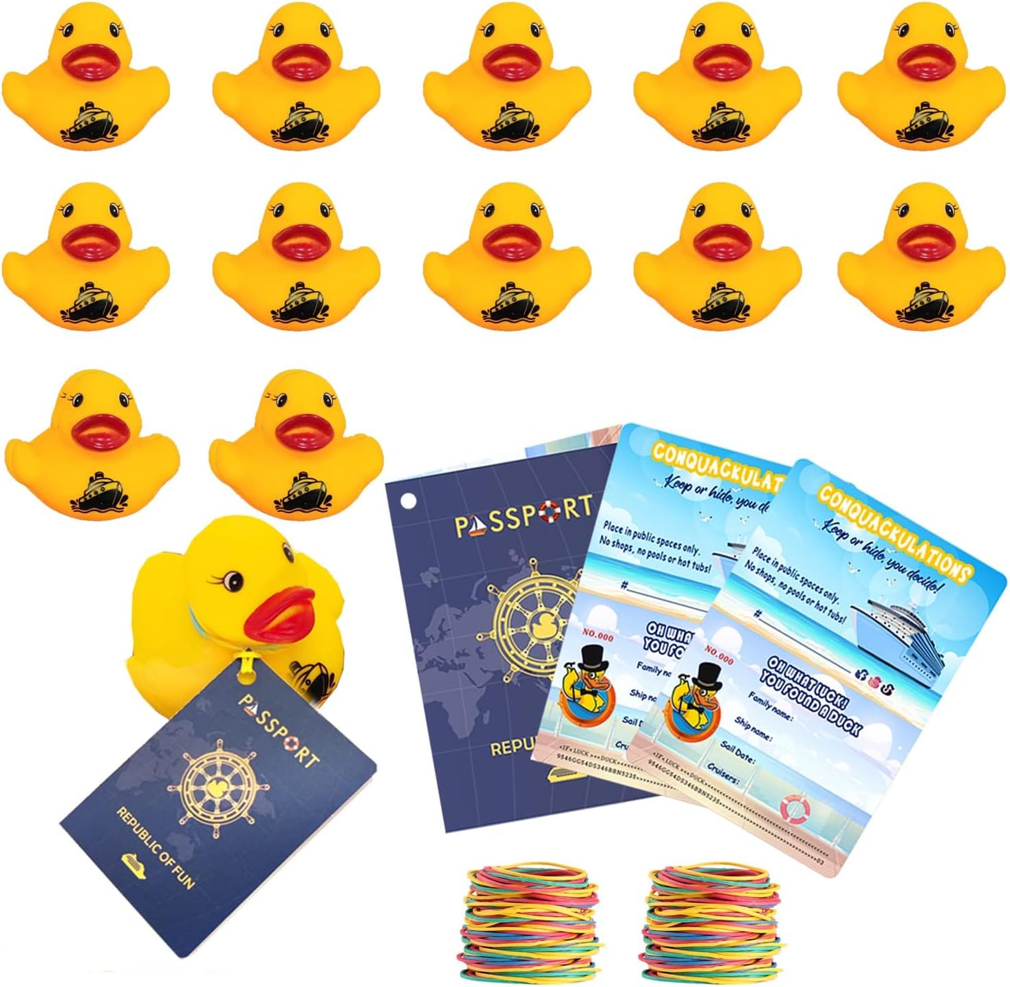 Duck Tags 35 Stück - Rubber Duck Anhänger Mit Gummibändern Für Cruising Game