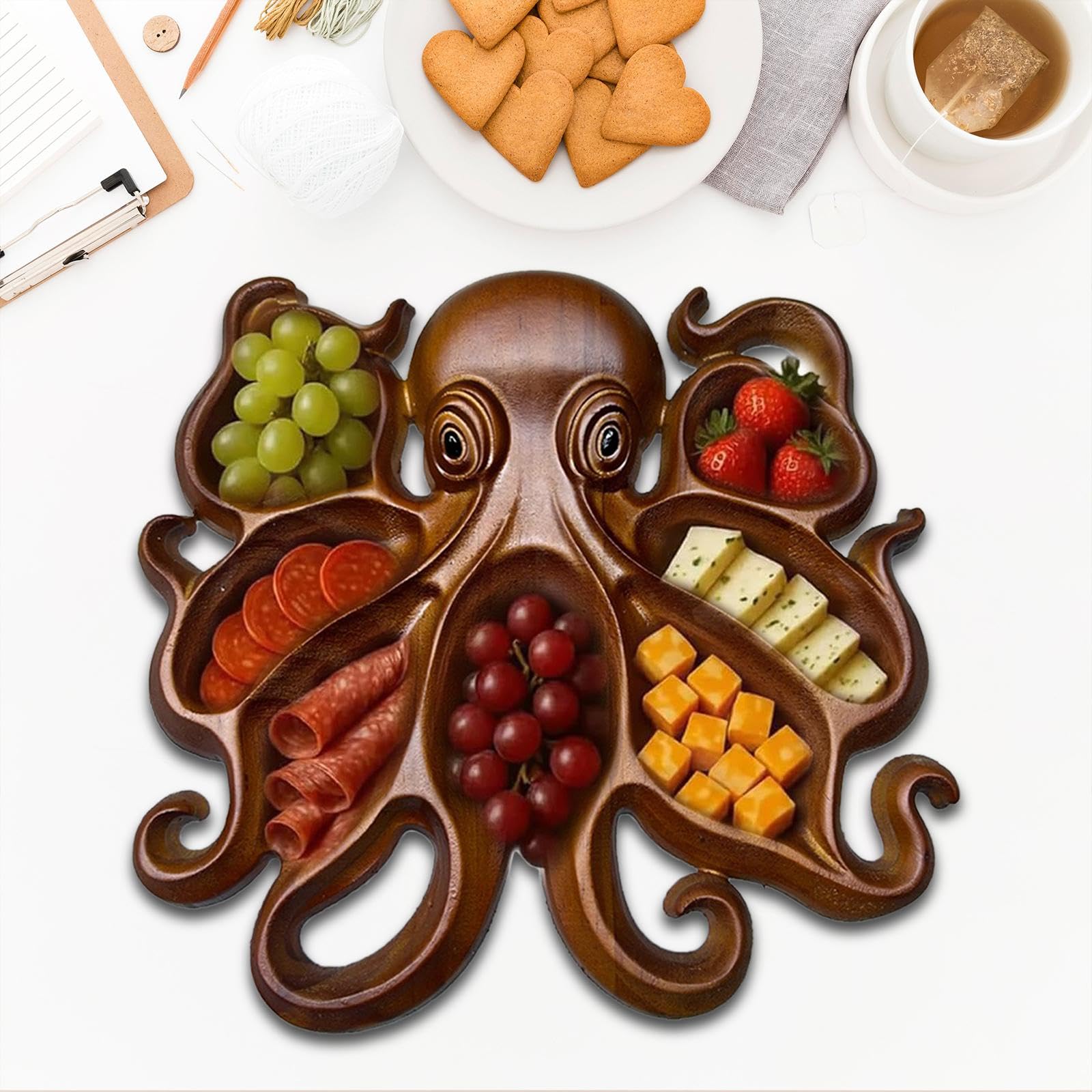 Wurstplatte, Käseplatte, Vielseitiges Vorspeisentablett, Snack Und Gemüsetablett für Süßigkeiten, 27 cm X 26 cm X 3.3