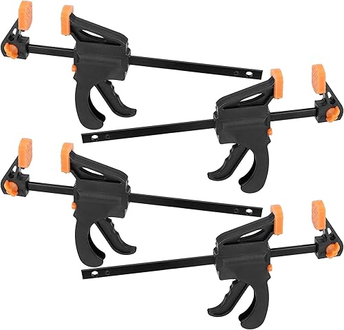 Black Duck Brand Abrazadera de agarre rápido de 6 pulgadas, se convierte en esparcidor de 12 pulgadas (paquete de 4 abrazaderas de barra de