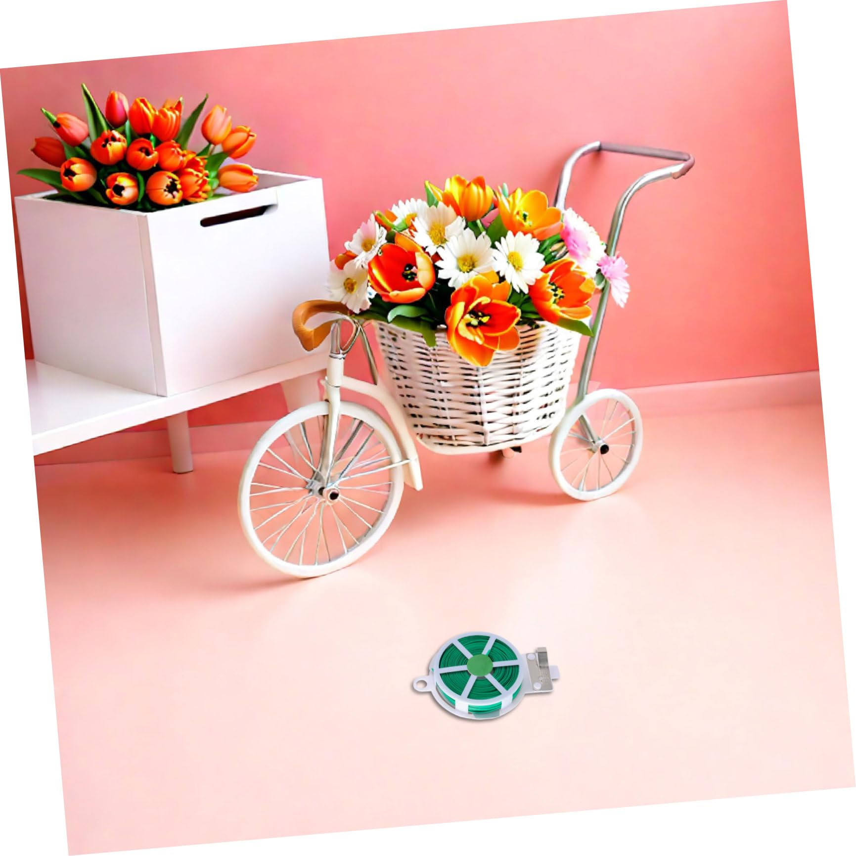 Liens de Jardinage pour Plantes, 12 Rouleaux, Fil Fer PE Vert