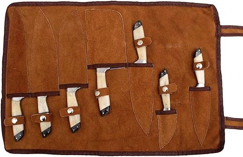 Miniatura 3 de G26 - Cuchillos de cocina profesionales hechos a medida de acero de Damasco 7 piezas de cuchillo de cocina profesional para chef con