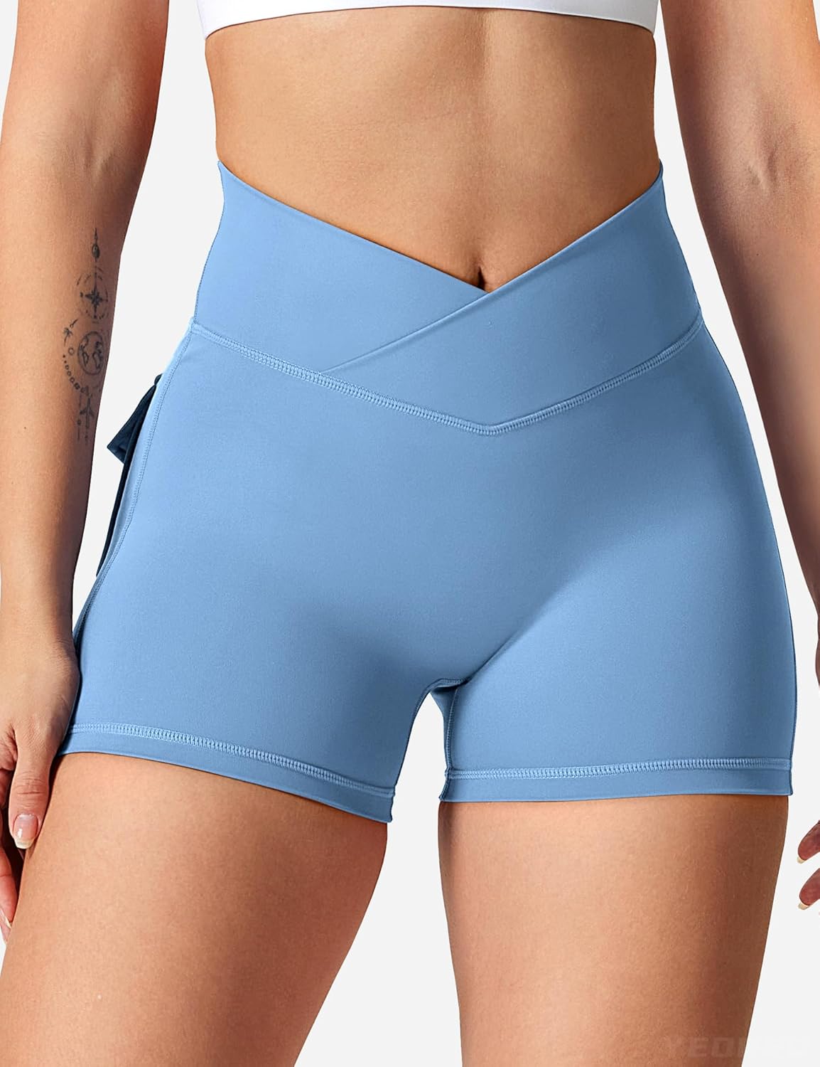 YEOREO CoreFlex Scrunch Workout Shorts with Pockets Charm Gym Biker Shorts for Women High Waisted Booty Yoga - Image 2