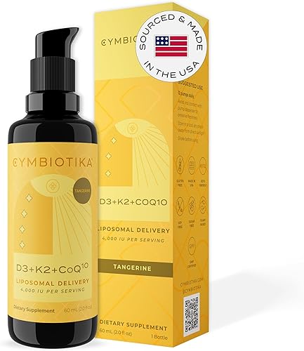 Miniatura 8 de CYMBIOTIKA Vitamina D3 + K2 + CoQ10 líquido, suplemento de vitamina D para apoyo inmunológico, salud cardíaca y salud ósea, refuerzo de energía,