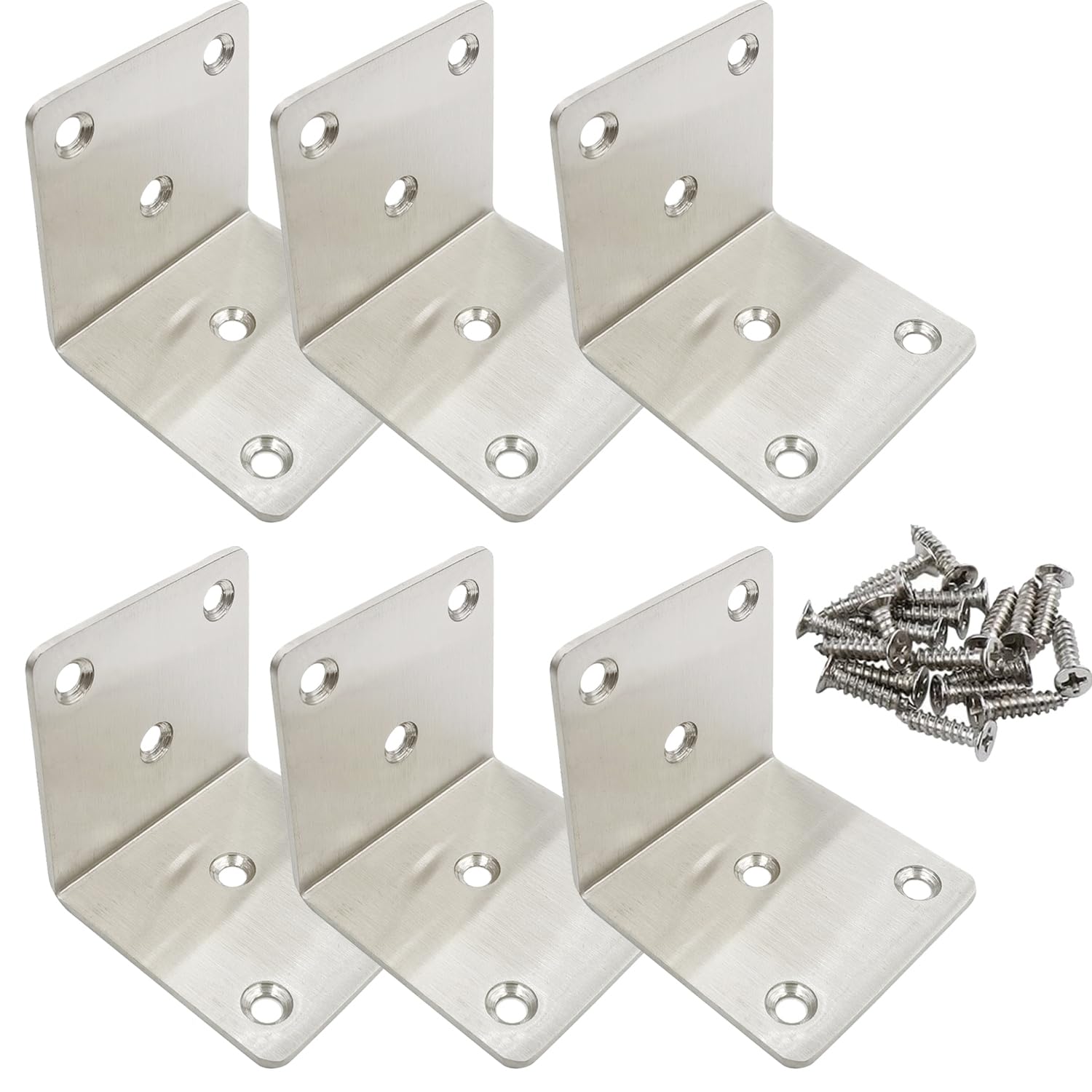 Snapklik.com : Stainless Steel Corner Brace Joints Plate 6 Pcs, Angle ...