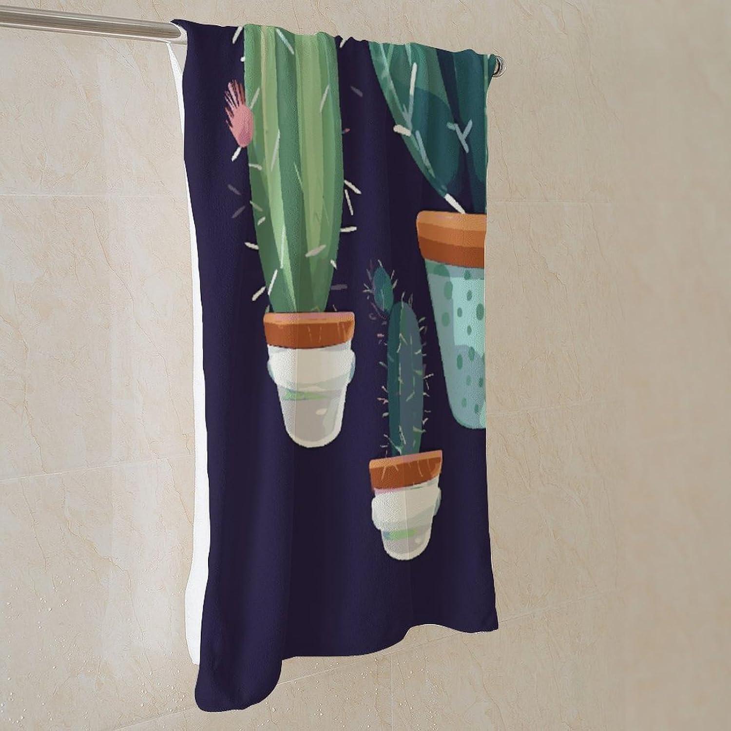 Cactus Succulent Plant Towel Vacation Accessories Essentials Soft Lighterweight，Bath Towel for Adults Women Men，Bath Towels Gift for All Occasions, Machine Washable.
