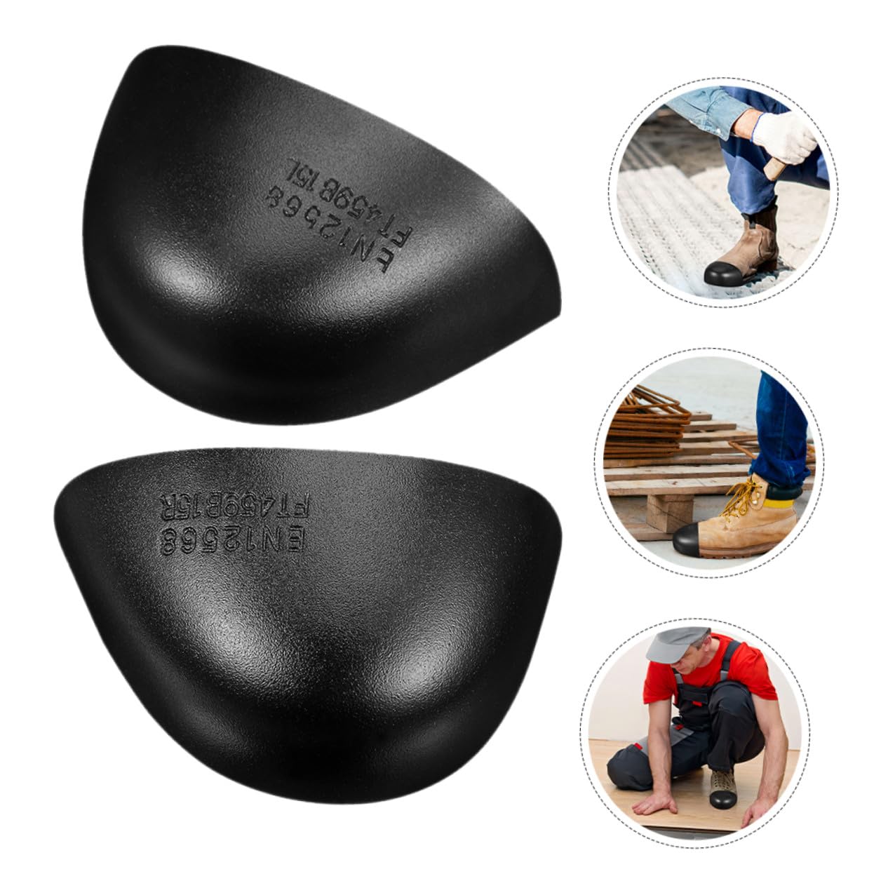 Embouts de Chaussures de Sécurité en Acier Noir, 4 Paires