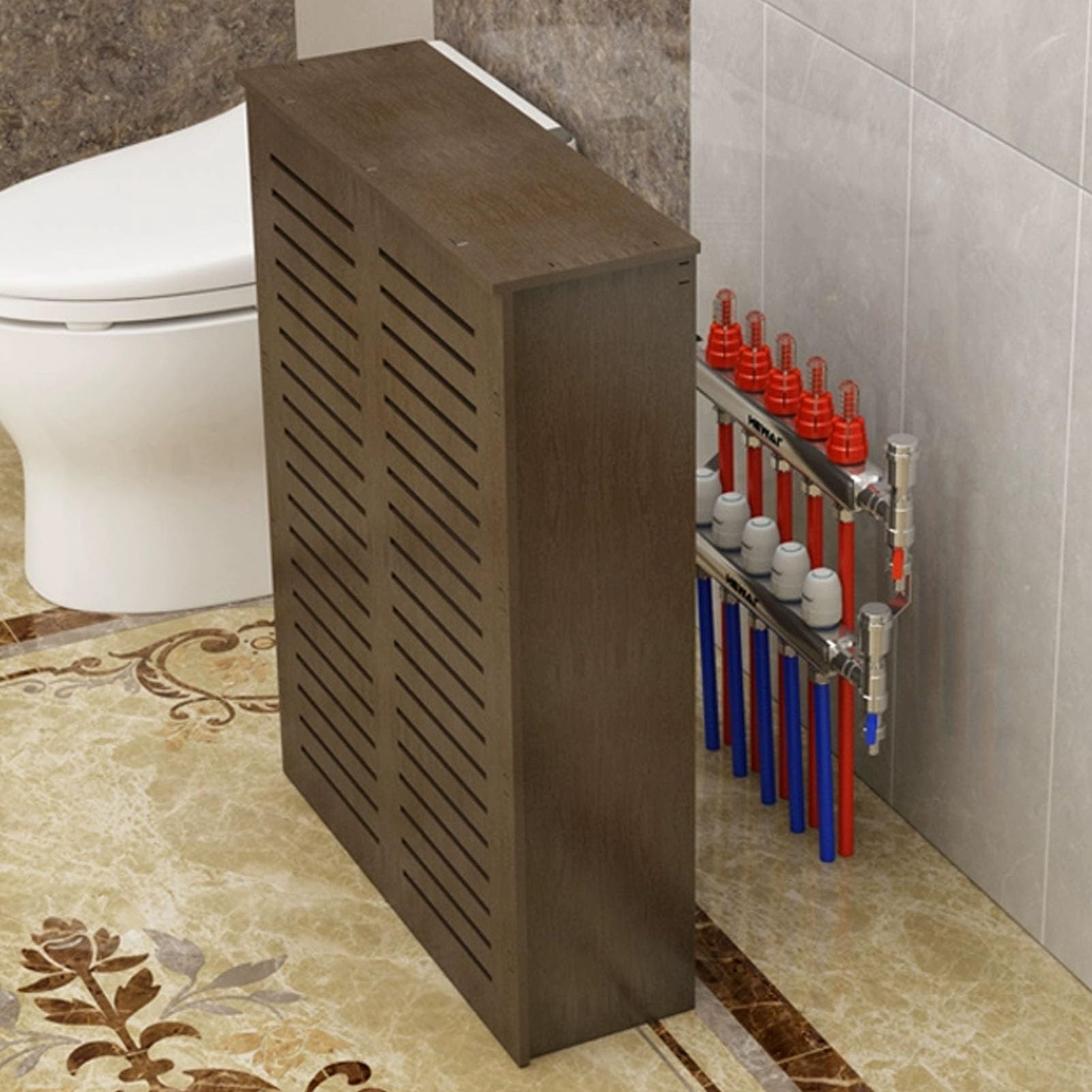 Meuble de rangement pour radiateur marron résistant pour protéger vos murs