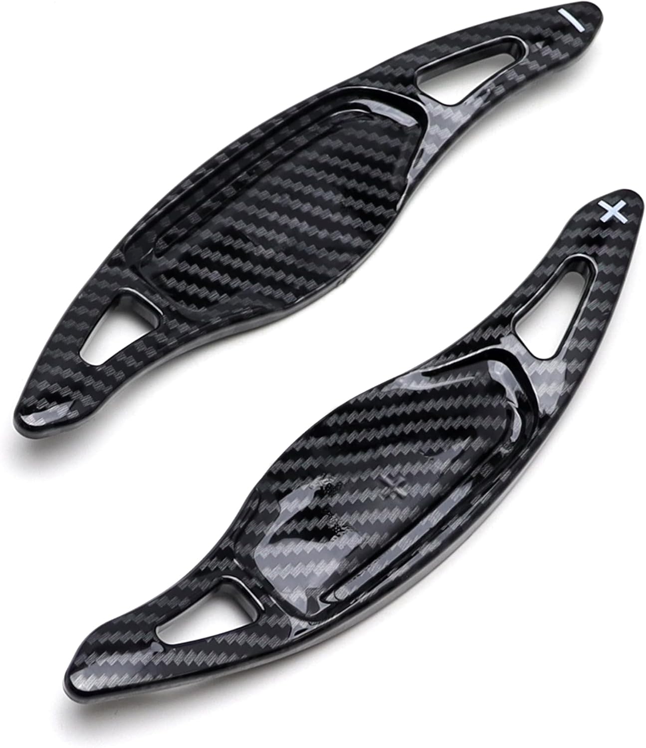 iJDMTOY Twill-Weave Carbon Fiber Pattern/Style Larger Paddle Shifter Extensions Compatible with Kia 2018-2023 Stinger K8