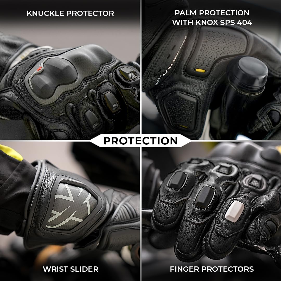 ViaTerra Grid MK3 Full Gauntlet Leather Motorcycle Gloves I CE