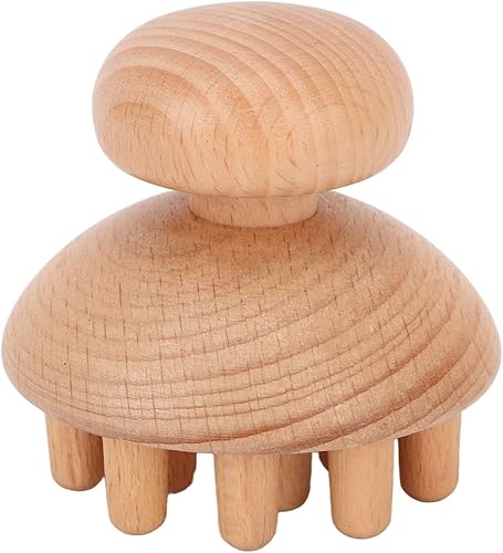 Miniatura 6 de HURRISE Masajeador de cabeza de madera, forma de pulpo, elimina las molestias, reduce el estrés, herramienta de masaje de cabeza para dolor de cabeza