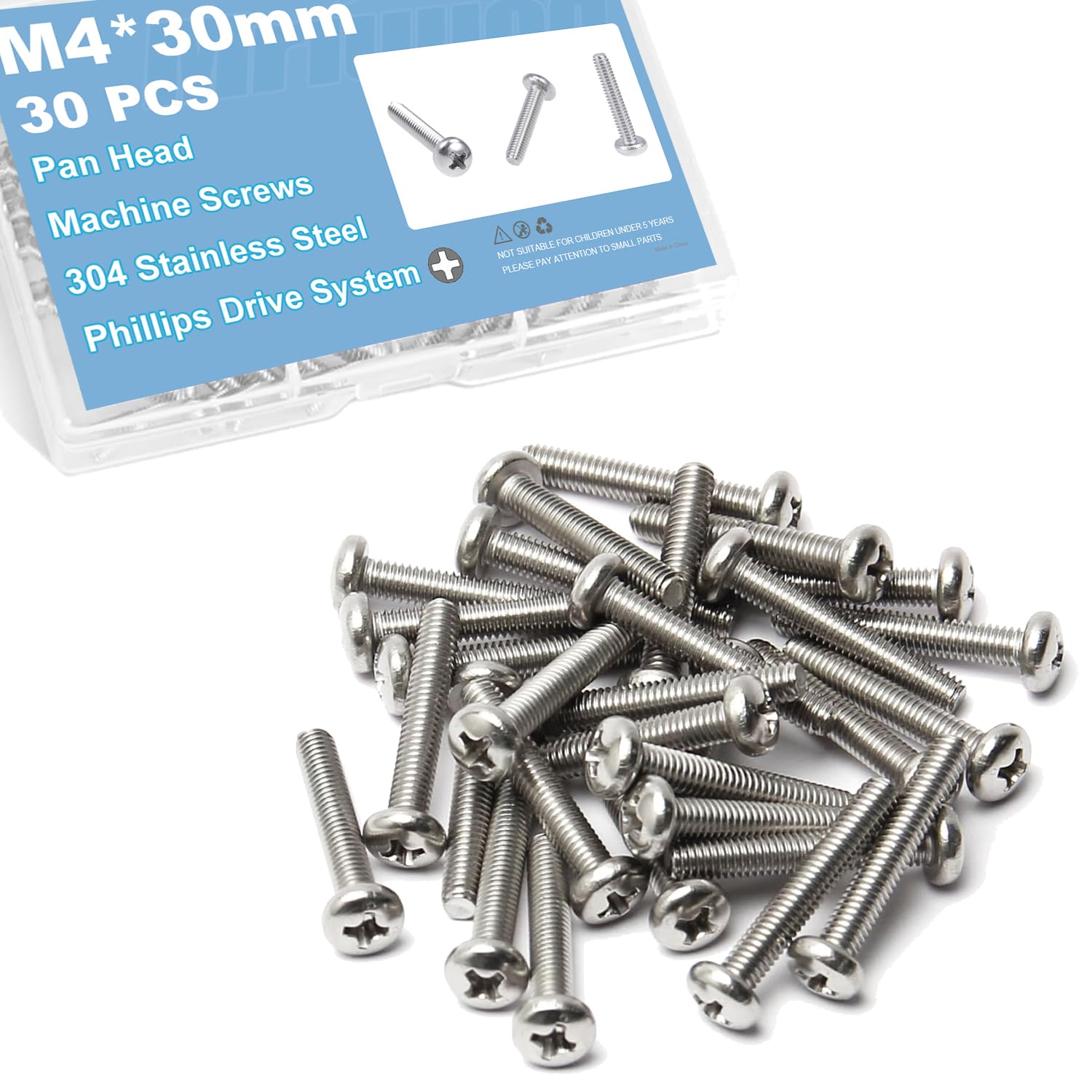 Photo 1 of Mriuuod M4x30mm Machine Screws, 30 Pcs