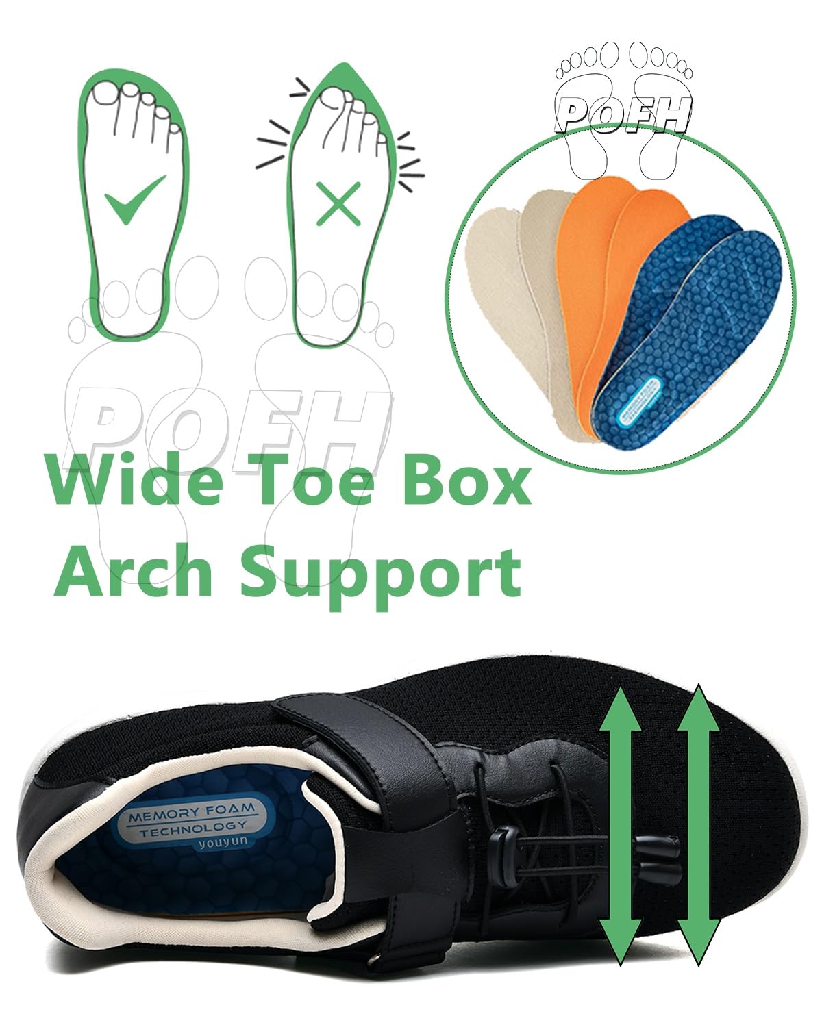 Scarpe Sportive Ortopediche Scarpe Traspiranti e Casual con Cuscino d'Aria Scarpe Ortopediche Antiscivolo per Cuscino d'Aria Scarpe da Passeggio Slip-on
