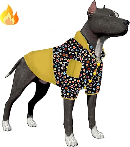 LovinPet Chaleco de pijama para perros grandes ropa de invierno ligera de franela para perro, tela agradable a la piel que brilla en la oscuridad,