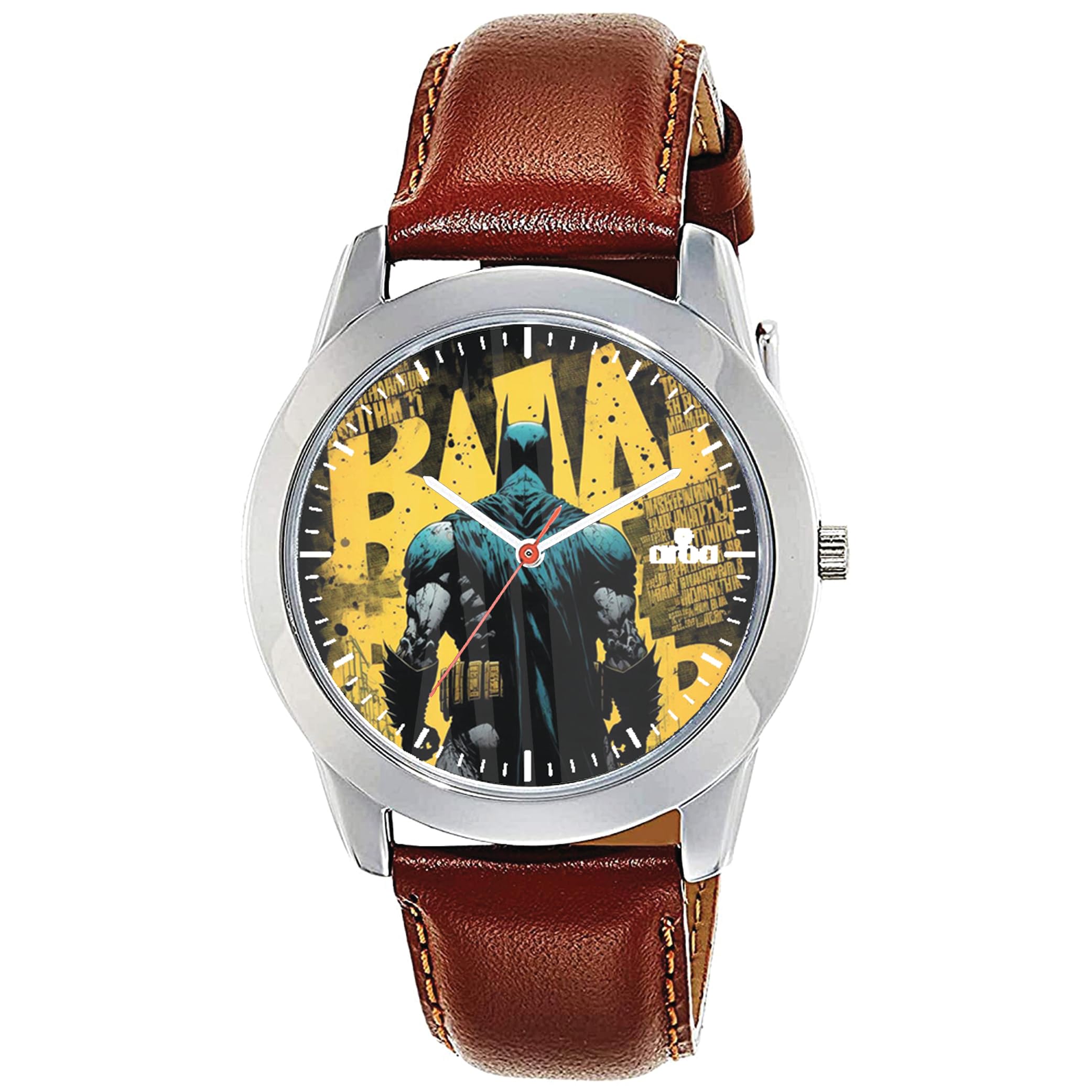 AROA Watch for Men with Batman Comic Poster Watch Model :1286 in Steel Metal Type Brown Strap Analog Watch Yellow Dial for Men Stylish Watch for Boys (B0CSPR1X9D) Amazon Price History, Amazon Price Tracker
