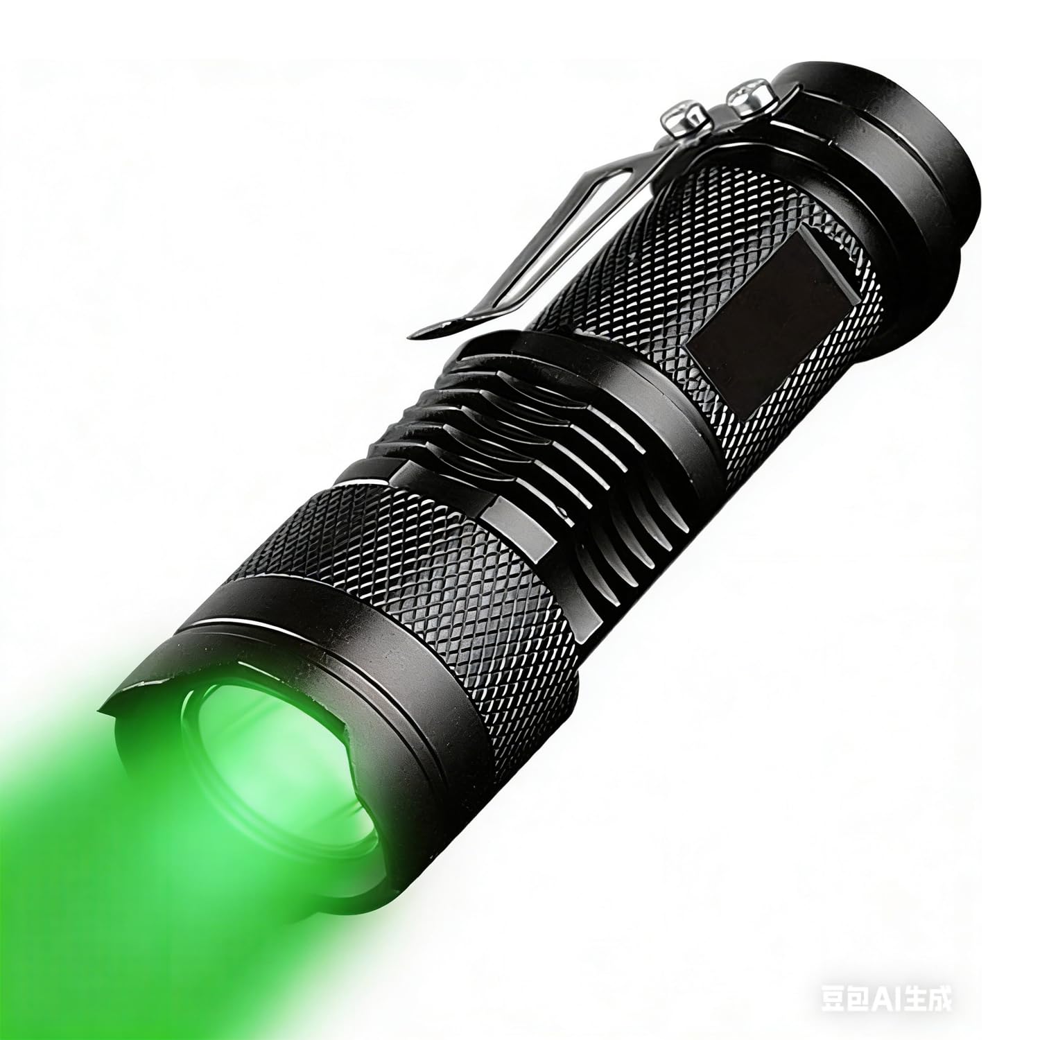 POCKETMAN Green 3-Mode LED Torch, High Lumens, Zoom Function and Clip, Suitable for Astronomy, Night Observation, Outdoor, Aviation and Emergency Lighting, Special Green Flashlight.