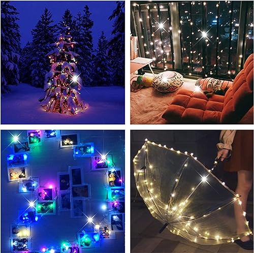 Miniatura 6 de JMEXSUSS Guirnalda de 200 luces LED de 66 pies que cambian de color con control remoto, 12 modos RGB superbrillantes, luces de hadas de colores