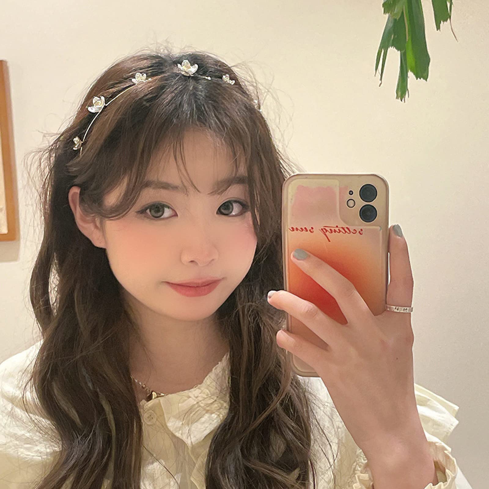 French three-dimensional flower headband thin edge retro delicate hairpin female summer high-end sense wild go out metal headband, flower headband