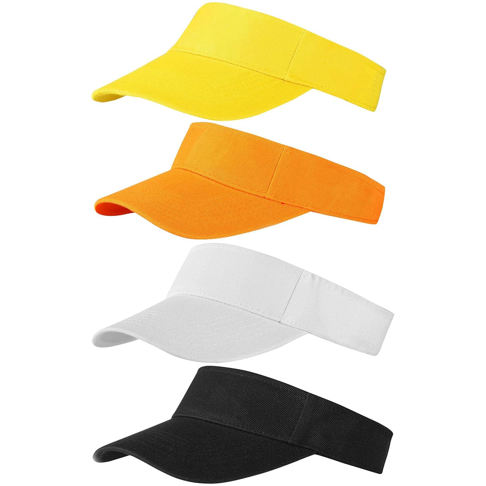 4 Pack Sun Sports Visor Hats, Adjustable Hat Summer Cotton Cap Sun Hats for Women Packable Sukeen Womens Golf Visors No Headache